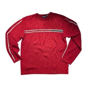 Extreme EXG Red Striped Vintage Y2K Grunge Skater Style Crewneck Sweater Men's